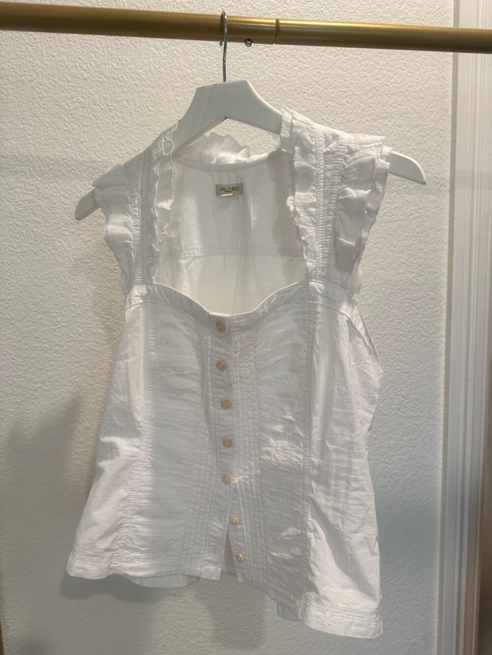 White Ruffled Top - Picture 2 of 3